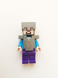 LEGO Minifigure-Steve with Helmet and Armor-Minecraft-MIN013-Creative Brick Builders